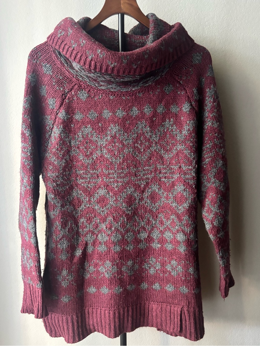 Cozy Cowl Neck Fair Isle Sweater
